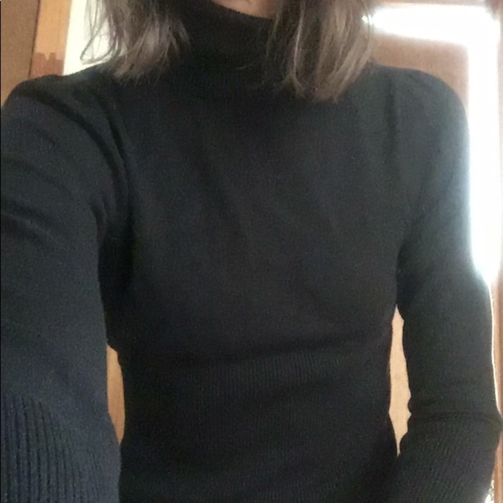 Black turtleneck sweater
